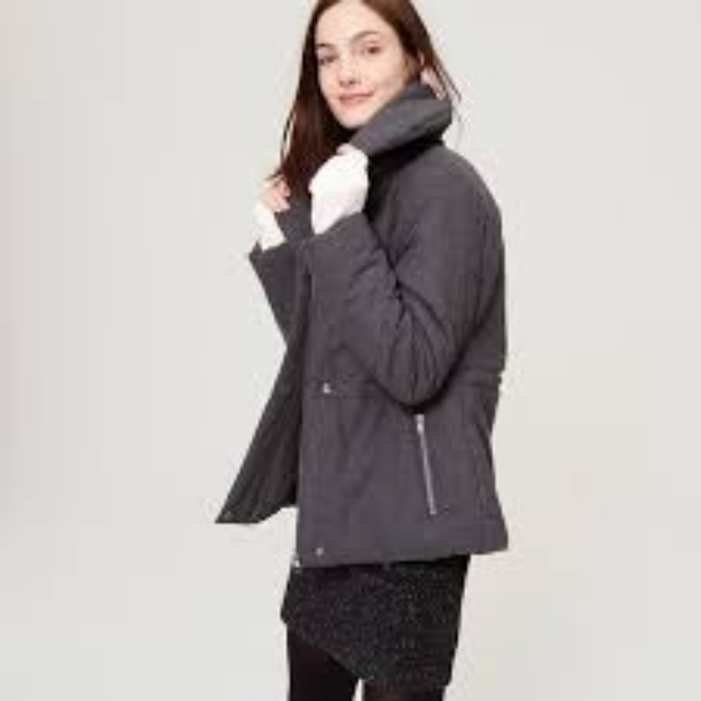 Loft Size Medium Gray Puffy Jacket - image 1